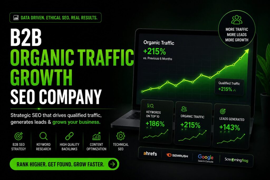 B2B organic traffic growth SEO company