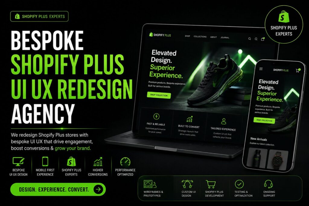 Bespoke Shopify Plus UI UX redesign agency